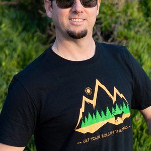 Fetch The Sun Hiking Shirt | Black, Adult Unisex Men's & Women's, Dog Lover Tee